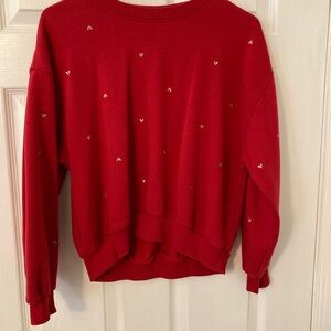 GAP Red Sweater with Gold Hearts